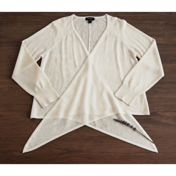 Jones New York Sweaters - Jones New York Womens Ivory Wrap V-Neck Lightweight Knit Sweater Plus 3X